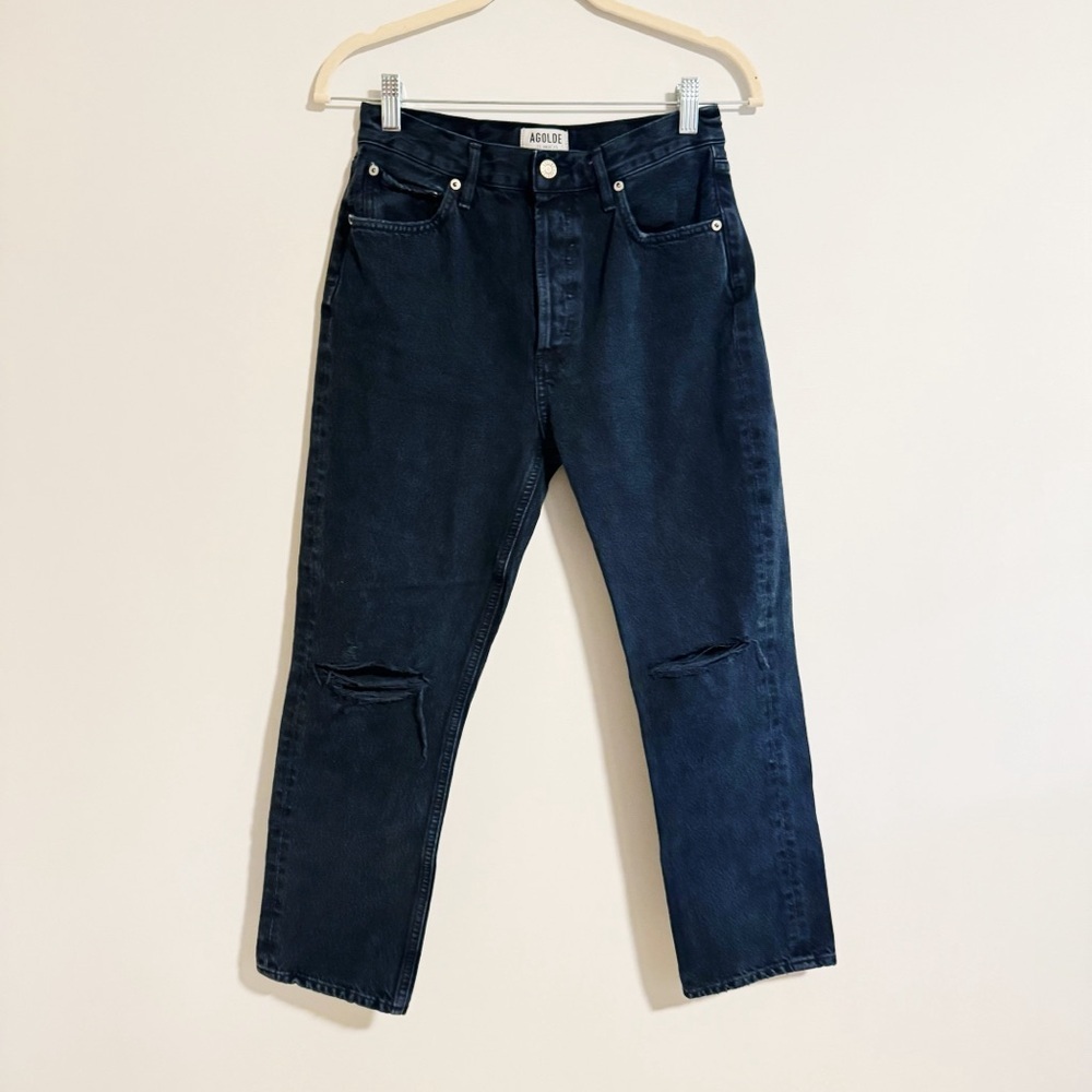 Agolde - Ultra Dark Blue Distressed Jeans